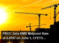 PBOC Sets RMB Midpoint Rate at 6.8167 on June 1, CFETS Index at 100.66