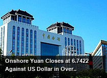 Onshore Yuan Closes at 6.7422 Against US Dollar in Overnight Trading